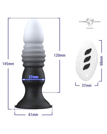 Plug Anal 14 cm con Vibración y Pistón Coren Pink Sex Toys