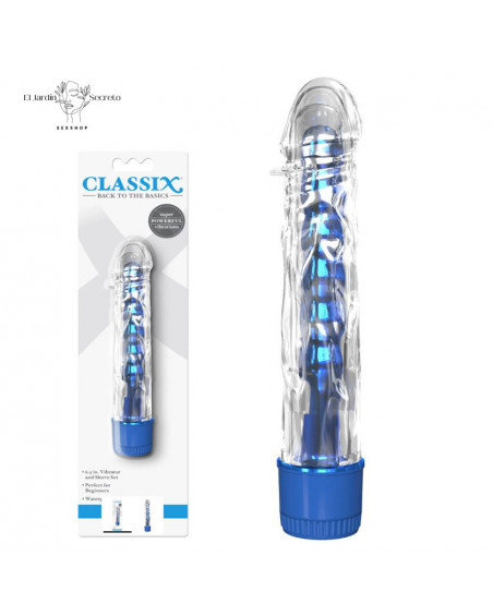 Vibrador Twister 17cm Funda Azul Texturizada y Uso Vaginal o Anal