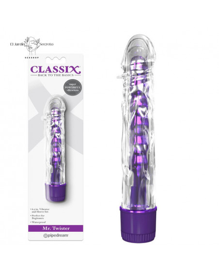 Vibrador Twister 17cm Funda Morada Texturizada y Uso Vaginal o Anal