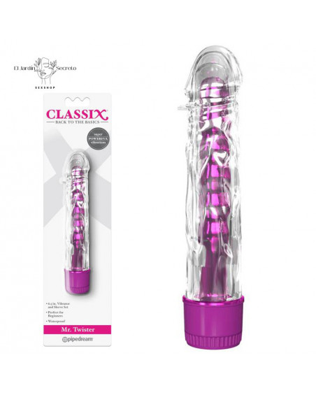 Vibrador Twister 17cm Funda Rosa Texturizada y Uso Vaginal o Anal