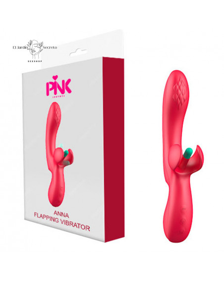 Vibrador 24cm Punto G con Aleteo para Clítoris Anna Pink Sex Toys
