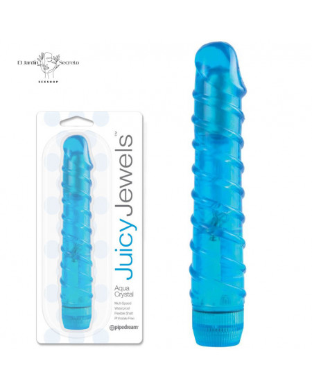 Vibrador 15cm Flexible Clítoris y Punto G Aqua Crystal Pipedream