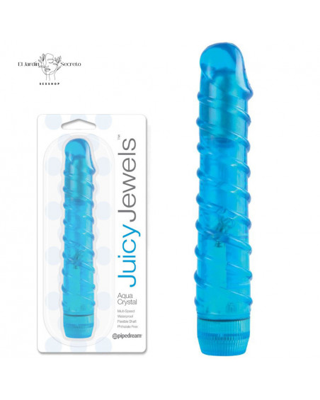 Vibrador 15cm Flexible Clítoris y Punto G Aqua Crystal Pipedream