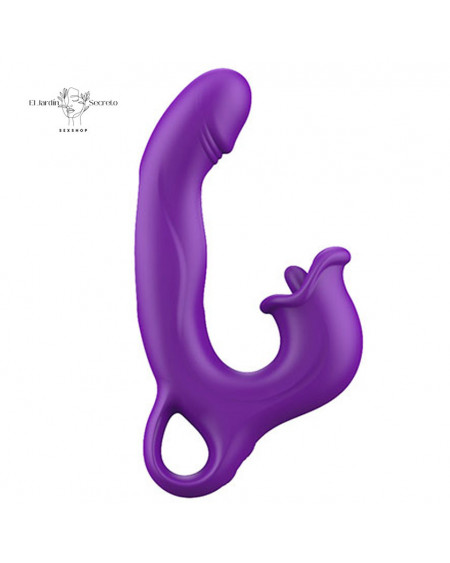 Vibrador 20cm Punto G Labios con lengua Clítoris Amelia Pink Sex Toys