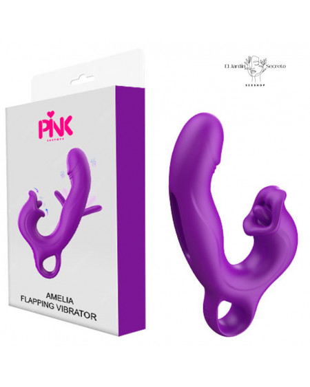 Vibrador 20cm Punto G Labios con lengua Clítoris Amelia Pink Sex Toys
