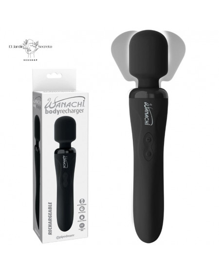 Vibrador Wanachi Body 22cm Negro para Clítoris y Masaje Corporal