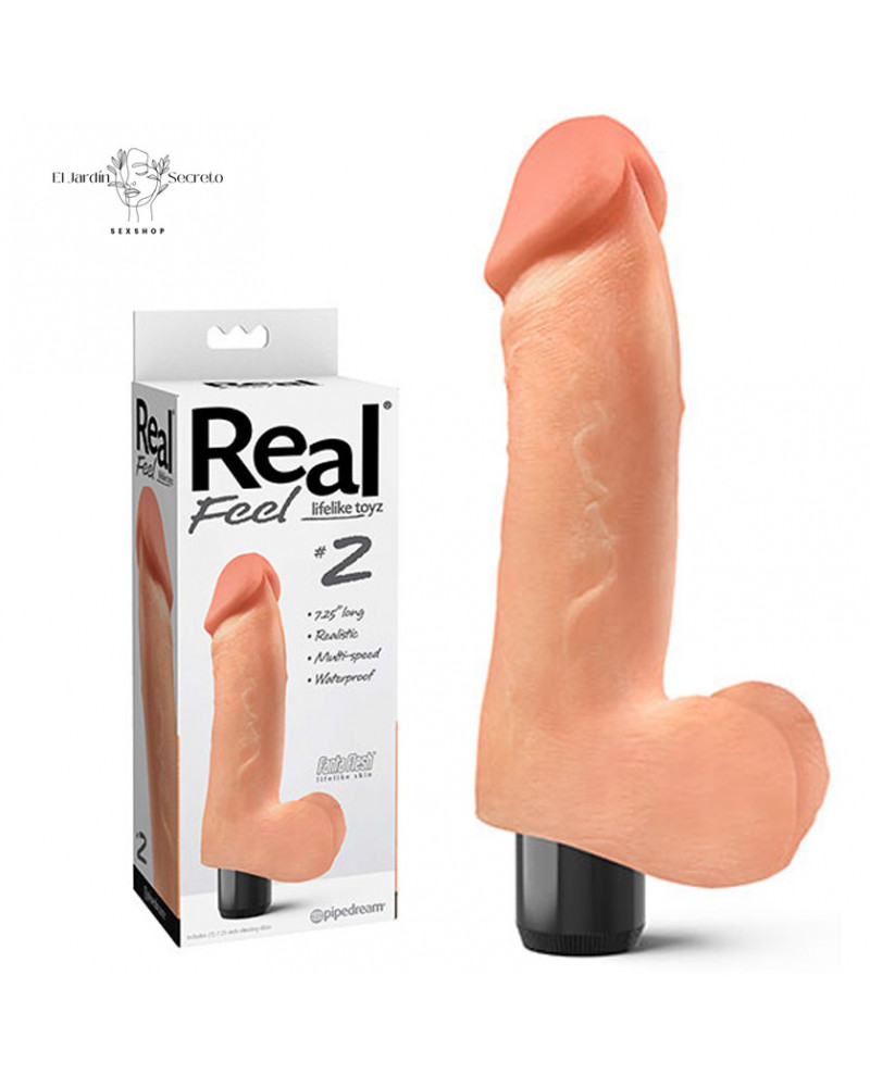 Vibrador 19cm Realista con Pene y Testículos Real Feel No. 2 Pipedream