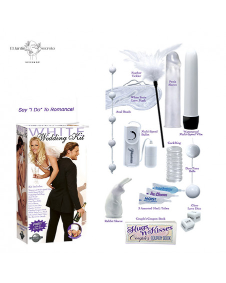 Kit Boda Blanca Sexo Hot, Juguetes y Juegos Eróticos para Parejas