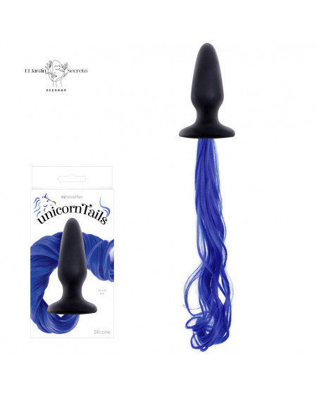 Plug Anal Unicorn Tail Azul Fantasías, Cola Erótica y Sexo Anal