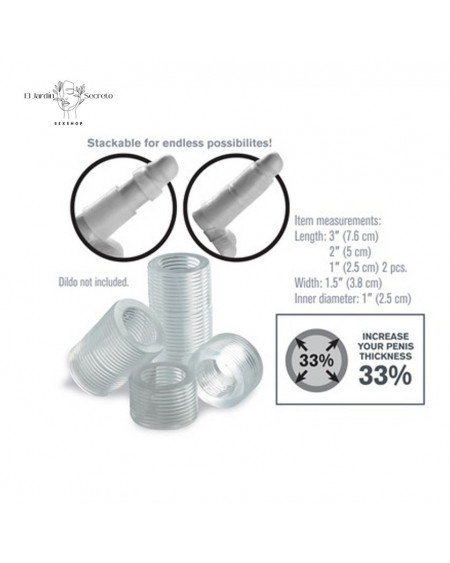 Set Anillos Para Pene Erección Firme Girth Gainer System Clear Pipedream