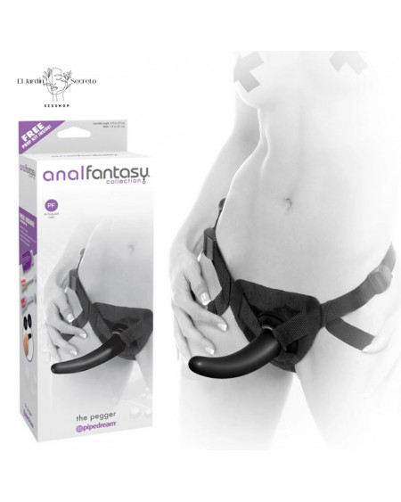 Arnés con Dildo Solido Curvo 15cm para Mujer Anal y Punto G Pegger Pipedream