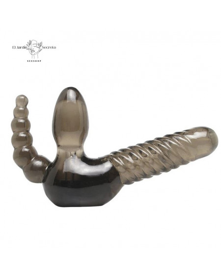 Strap-On DIldo Triple Sin Tirantes con Estimulador Anal Pipedream