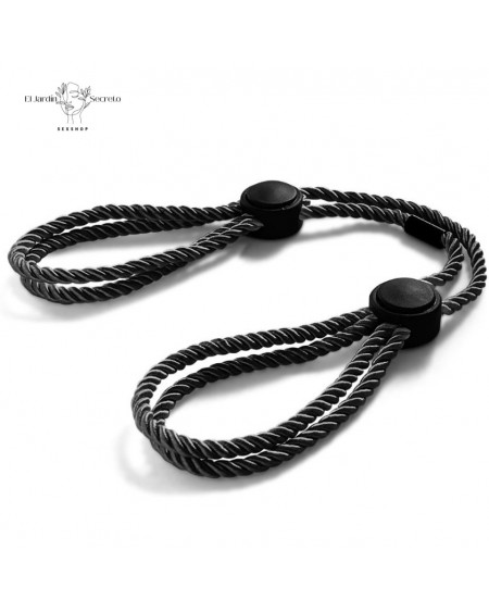 Esposas y Tobilleras Negro Nylon Ajustables BDSM para Sujeción y Bondage