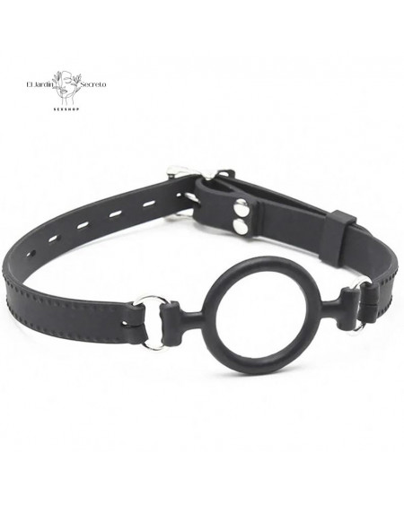 Mordaza Negra Bucal BDSM Silicona Ajustable Juegos de Bondage
