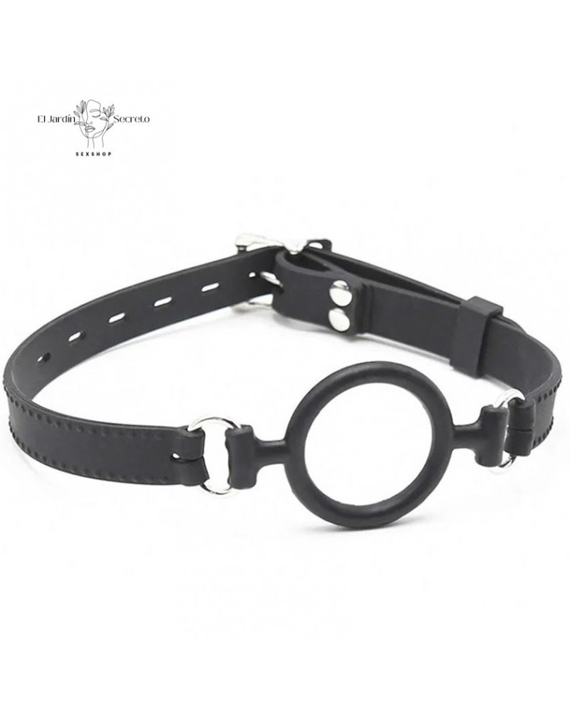 Mordaza Negra Bucal BDSM Silicona Ajustable Juegos de Bondage