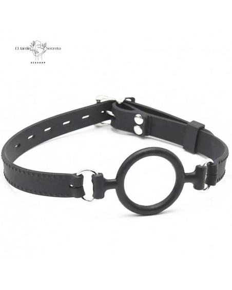 Mordaza Negra Bucal BDSM Silicona Ajustable Juegos de Bondage