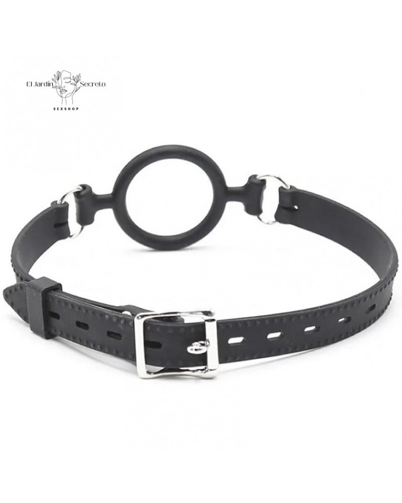 Mordaza Negra Bucal BDSM Silicona Ajustable Juegos de Bondage
