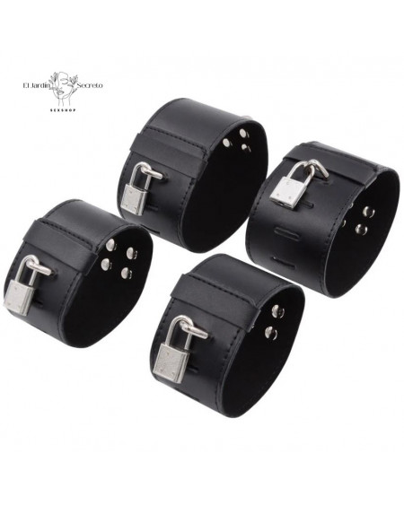 Barra Separador piernas BDSM Extensible con Esposas y Puños