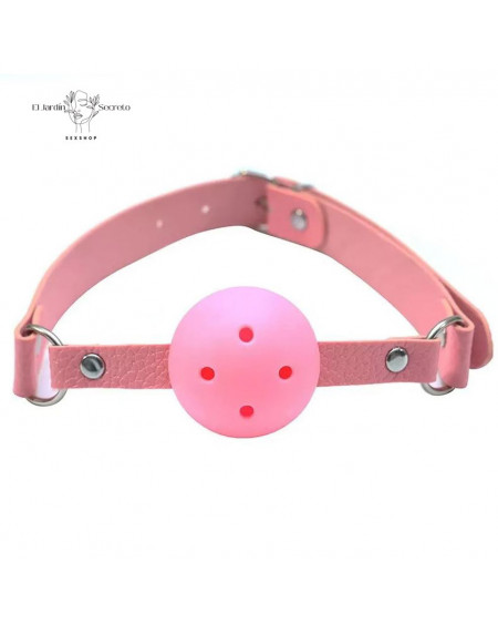 Mordaza Bola Rosa BDSM con Arnés Ajustable para Juegos Fetiche