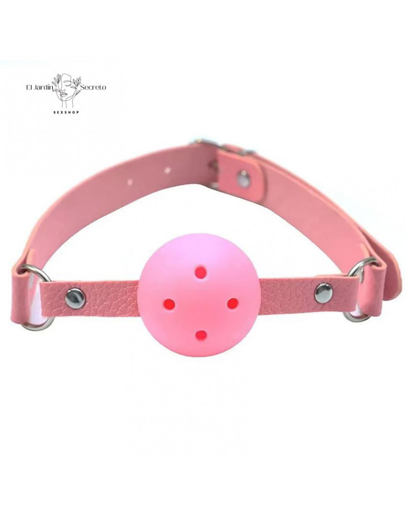 Mordaza Bola Rosa BDSM con Arnés Ajustable para Juegos Fetiche