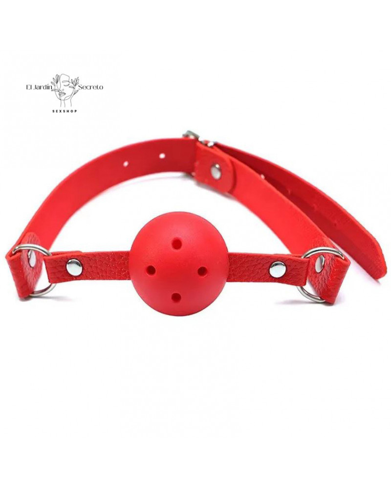 Mordaza Bola Rojo BDSM con Arnés Ajustable para Juegos Fetiche