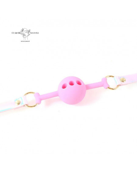 Mordaza BDSM Rosa: Bola de Silicona Suave para Bondage