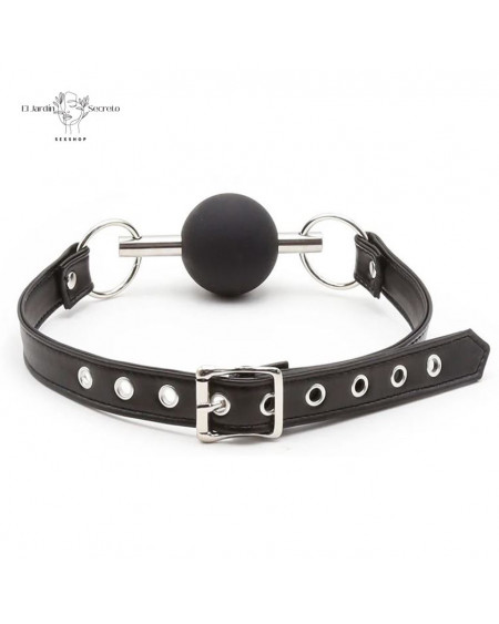 Mordaza BDSM con Bola negra de Silicón y Varilla 🔒