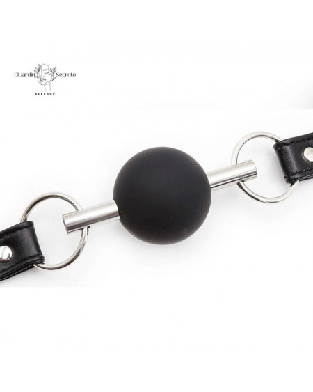 Mordaza BDSM con Bola negra de Silicón y Varilla 🔒