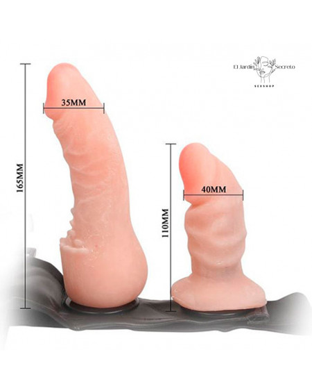 Arnés Doble dildo para Mujer Strap On Female Harness Ultra Flesh