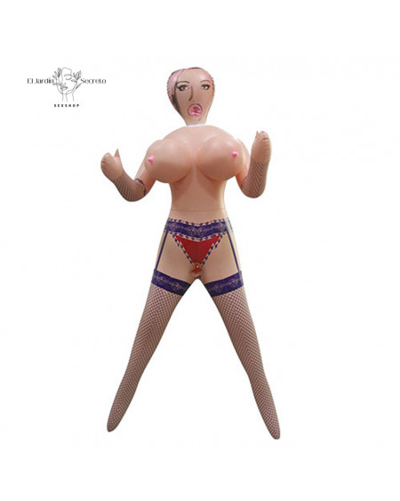 Muñeca Inflable Tamaño Real con Liguero y sexo anal vaginal sexo oral