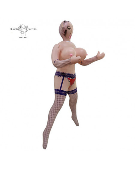 Muñeca Inflable Tamaño Real con Liguero y sexo anal vaginal sexo oral