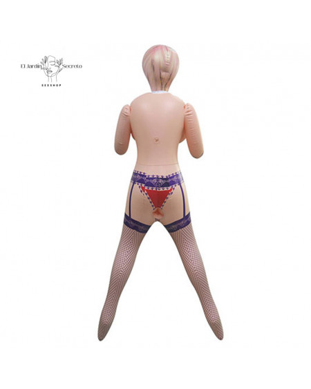 Muñeca Inflable Tamaño Real con Liguero y sexo anal vaginal sexo oral