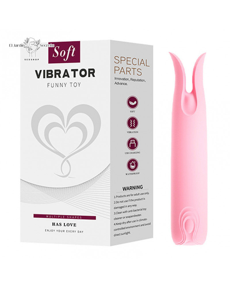 Mini Vibrador 10cm Potente para Clítoris y Pezones Happy Clip Pink Lilo