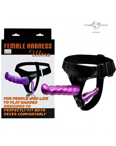 Arnés Doble dildo para Mujer Strap On Female Harness Ultra Violet