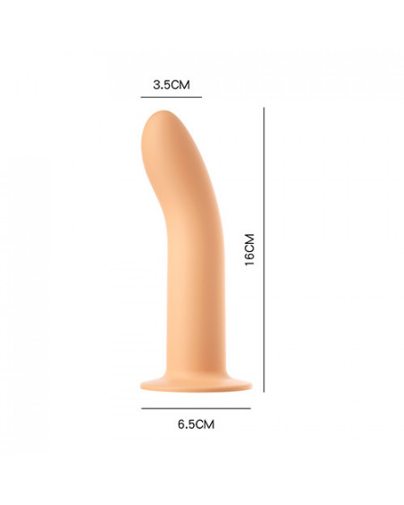 Dildo 16cm Liso Realista Silicona Compatible con Arnés 🍑