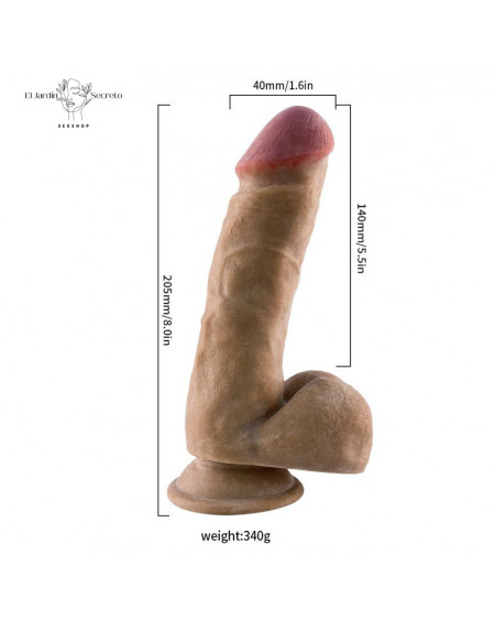 Dildo 20cm Fat Realista Pene Flexible con Vértebra y Base de Succión