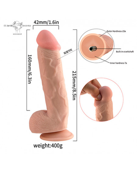 Dildo 21cm Realista Pene Dildo Vertebrado Anal o Vaginal y Base de Succión