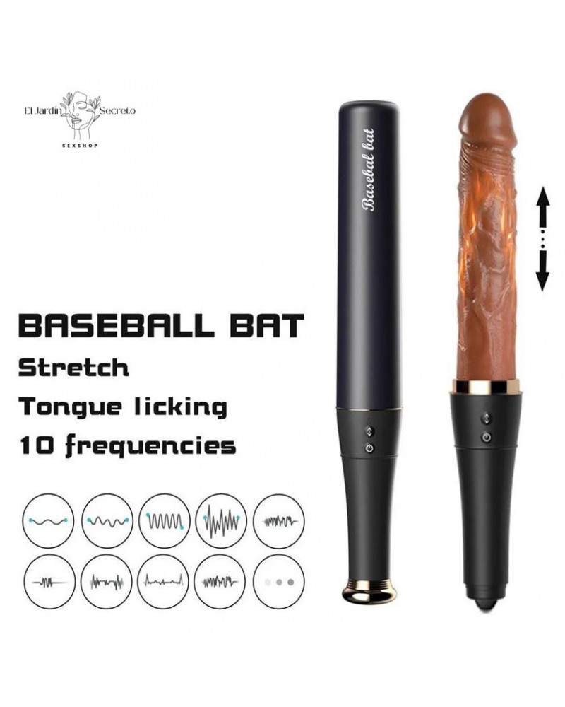 Vibrador Punto G Tipo Bate con Lengua y Calentamiento Intenso