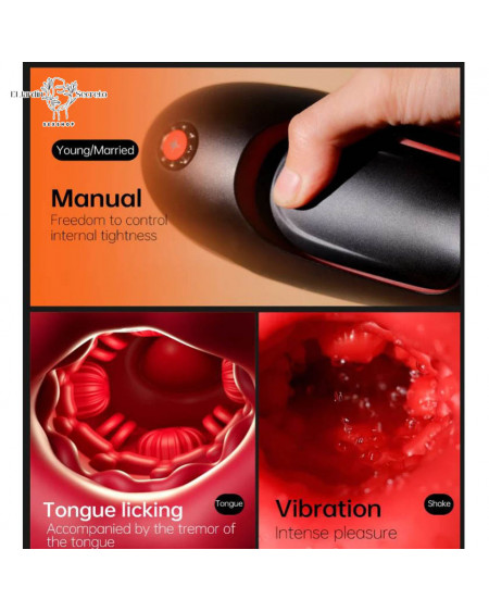 Masturbador Vibrador para Pene con Boca y lengua App Interactiva