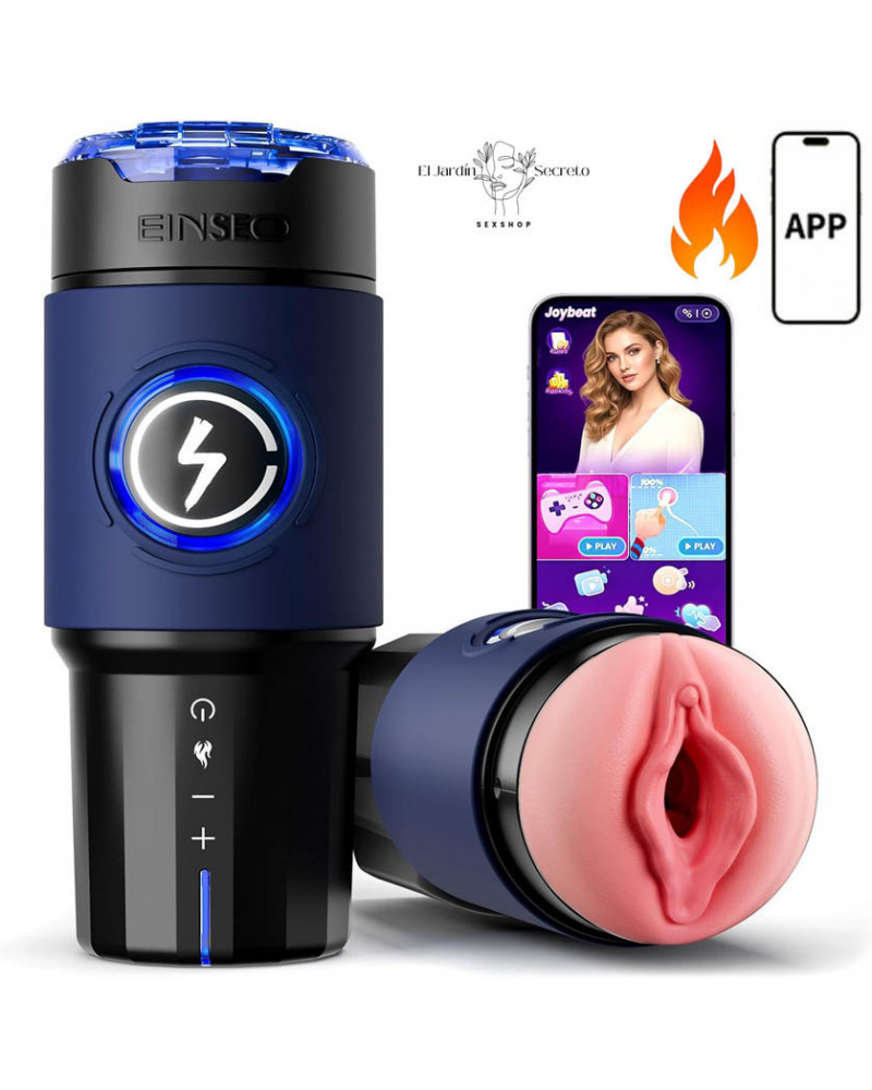 Masturbador Vibrador para pene Automático con Vagina, IA, Calor y Empuje Turbo