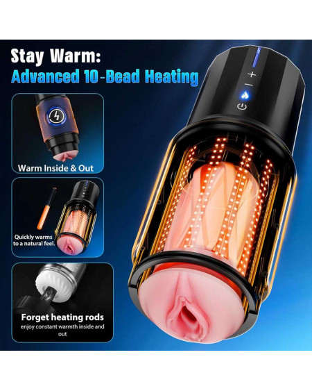 Masturbador Pene Einseo IA Turbo Placer Realista Vagina Calor Sexshop