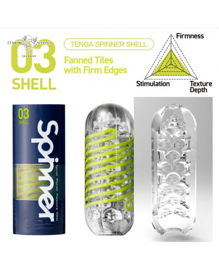 TENGA Spinner SHELL 03 Masturbador para tu pene con Giro Interno