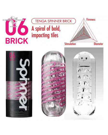 TENGA Spinner 06 BRICK Masturbador para tu pene con Giro Interno