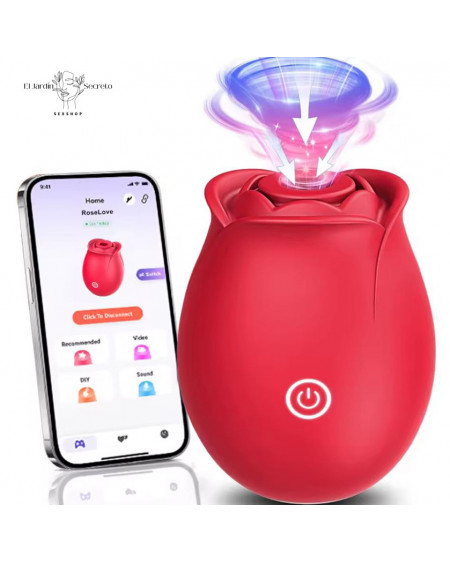Vibrador Rosa con Succión Clítoris y App Control Orgasmo intensos