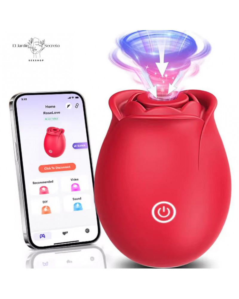 Vibrador Rosa con Succión Clítoris y App Control Orgasmo intensos