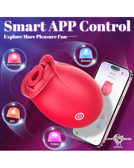 Estimulador Succionador de Clítoris Rosa App Control 🌹 Placer Total
