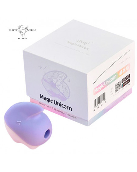 Succionador vibrador de Clítoris con Aplicación Unicorn Purple Magic Motion