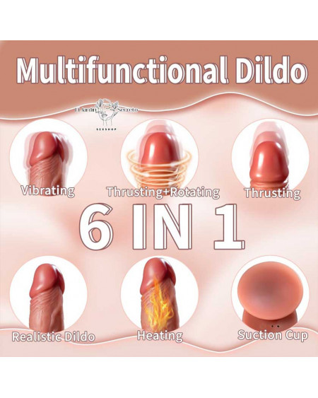 Vibrador Realista 6 en 1 con App y Empuje 🔥 ¡Compra en México!