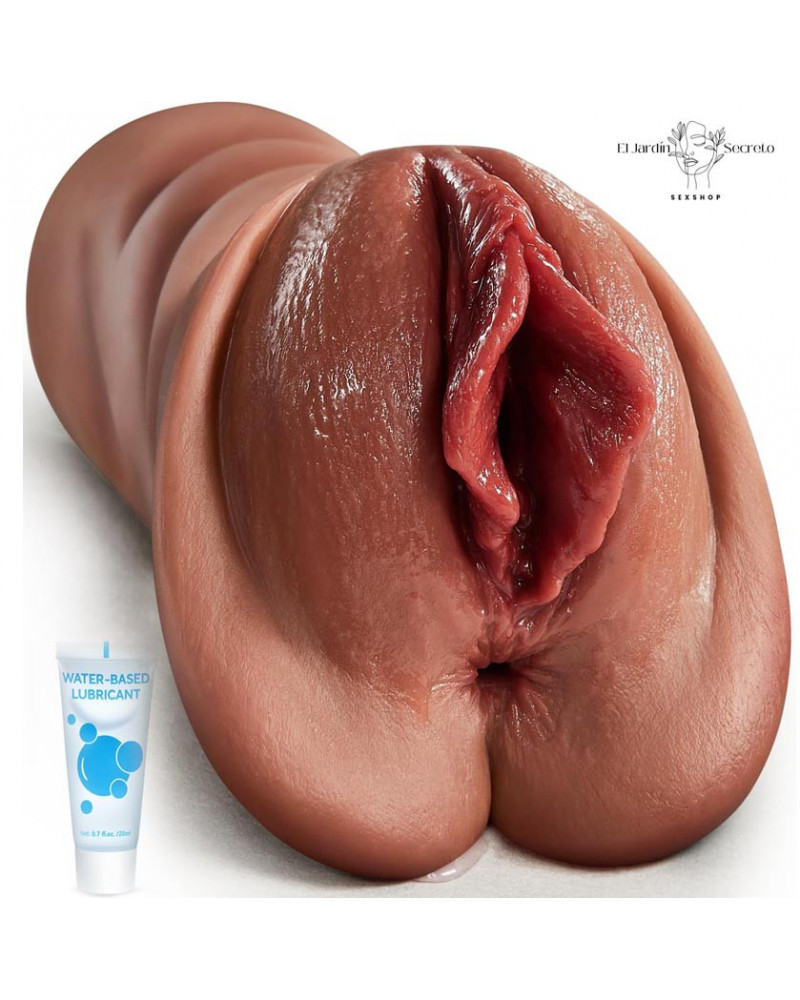 Masturbador Pene Realista 2 en 1 Vagina y Ano Textura 5D Marrón
