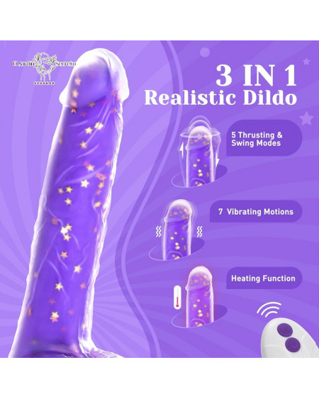 Vibrador Realista de Empuje Realismo Punto G y Calor Térmico 🔥